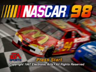 NASCAR 98 title screen for Playstation